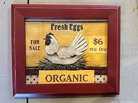 Framed Fresh Eggs sign front view