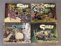 Front covers of the four Giles cartoon annuals
