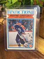 Front of Wayne Gretzky In Action card in holder
