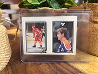 Front of sticker showing Neil Sheehy action shot and Wayne Gretzky portrait