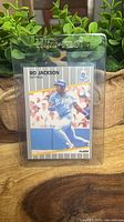 Front of 1989 Fleer Bo Jackson card in Ultra Pro holder