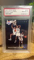 Front of PSA-slabbed 1992 Shaquille O'Neal Trade Rookie Card showing grade label and card image