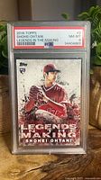 Front of PSA-slabbed 2018 Topps Legends in the Making Shohei Ohtani rookie card showing grade and certification