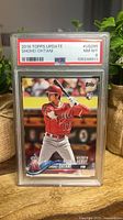 Front of PSA-slabbed 2018 Topps Update Shohei Ohtani rookie card
