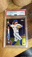 Front of PSA-slabbed 2020 Topps Chrome Bo Bichette card showing grade Gem Mint 10