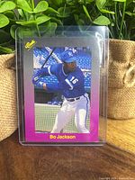 Front of Bo Jackson Classic baseball card in sleeve