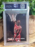 Front of PSA-slabbed card showing Michael Jordan side