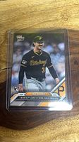 Front view of Paul Skenes Topps Now rookie card in sleeve