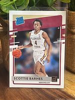 Front of Scottie Barnes Rated Rookie card showing design and player image