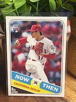 Front of Shohei Ohtani Topps Heritage Now & Then rookie card