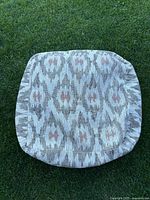 Top view of ottoman showing pattern and overall shape