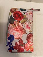 Floral print zip-around wallet front view