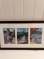 Front view showing three-panel Vancouver print in frame