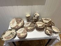 Full set arranged on table showing quantity and variety