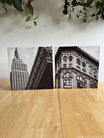 Front view of both prints standing side by side