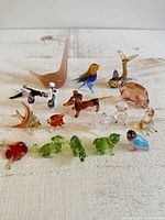 Group view of all glass miniatures on white background