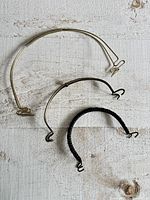 Three metal handles arranged by size