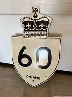 Front of Ontario Highway 60 crown shield sign