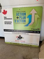 Front view showing all graphics and text on the sign