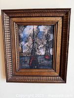 Framed oil painting overall view