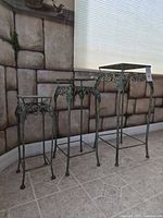 Front view showing three nesting plant stands