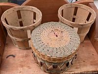 All three baskets together to show quantity and relative size