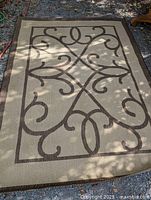Scroll pattern outdoor rug full view