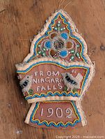 Full view of beaded wall pocket front