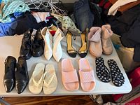 All eight pairs arranged on table, full lot view