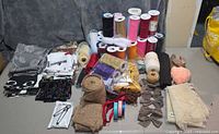 overview of all craft supplies laid on table