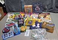 Overview of all items spread on table