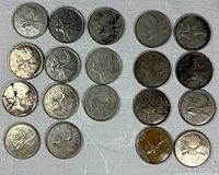All 19 coins reverse side showing caribou design