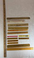Full lot showing yardstick and all rulers laid out