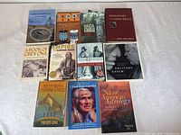 All 11 books laid out front covers visible