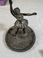 Silver-plated ballerina ring holder dish