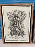 Front view of framed Lilith print under glass