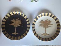 Both Oriental Accents plates side by side displaying design and colors