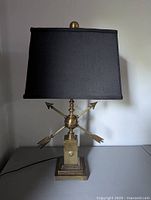Full view of the lamp with shade attached