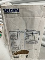 Damaged Belden branded carton