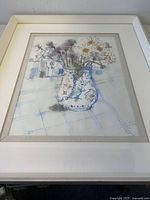 Framed watercolour close-up showing artwork and matting