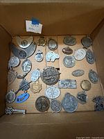 Top view of box showing full assortment of medals