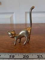 brass cat ring holder front left view