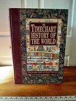 Front cover view of 'The Timechart History of the World' hardcover with ruler for scale