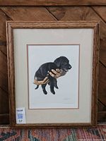 Full view of framed print showing mat and frame