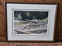 Full framed print showing artwork, matting, and wood frame