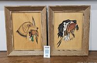 Both framed Claude Taft dog and bird watercolours