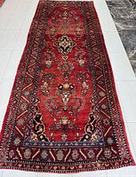 Full view of entire rug showing pattern and borders