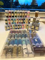 Group view of all glitter vials arranged in tiers