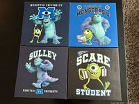 All four canvas wall art pieces laid out together