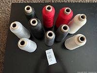 All nine cones arranged upright showing colour range and quantity